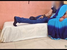 Stepmom helps stepson relieve stress with hot desi sex - indian milf blowjob cumshot