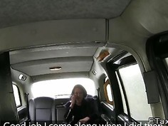 British escort fucking in a fake taxi